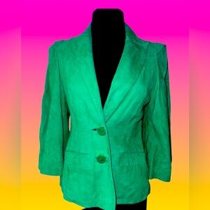 Escada Kelly Green Suede Blazer